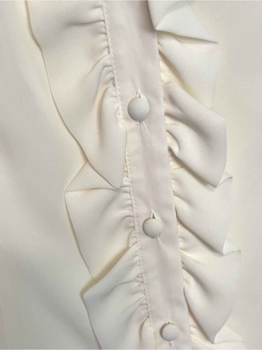 Soft sheer elegant romantic cream ruffle blouse with camisole - Picture 10 of 12